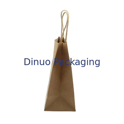 Sac de magasinage en papier kraft brun personnalisé Sac cadeau en papier recyclé avec poignée