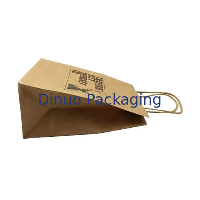 Sac de magasinage en papier kraft brun personnalisé Sac cadeau en papier recyclé avec poignée