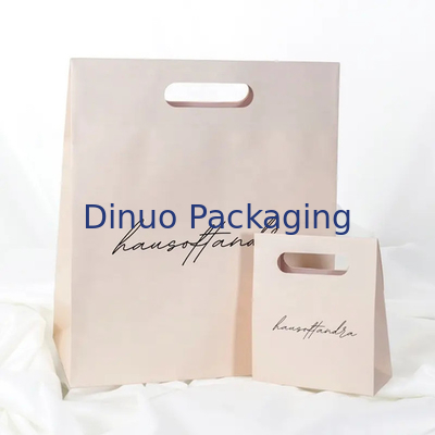 Emballage de vêtements Manche à découpe à découpe magasinage Sac en papier kraft sac cadeau jaune personnalisé