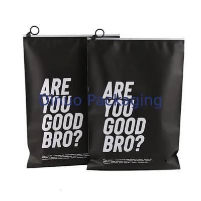 Logo imprimé sur mesure CPE plastique coulissante sac fermeture à glissière pour vêtements sous-vêtements T-shirt emballage