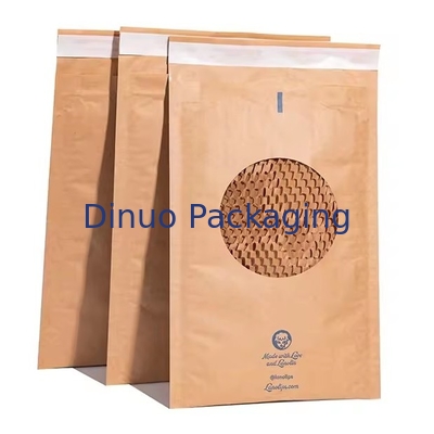 Compostable Papeterie à base de faisceau de miel enduite en papier kraft Enveloppe express Biodégradable Courriers antichocs