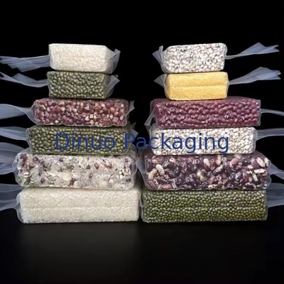 Sacs sous vide transparents personnalisés avec imprimés de grains divers Surface décompressée recyclable pour l'usage industriel alimentaire