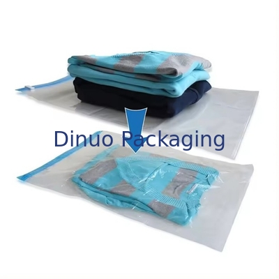 Sac de voyage à vide personnalisé sac de rangement en plastique d'emballage à main sac à vide à rouleaux avec fermeture à glissière pour bagages