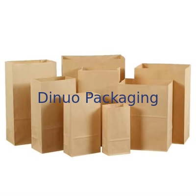 Taille personnalisée Sacs en papier kraft brun jetables pour le pain, les sandwichs et les aliments à fond plat