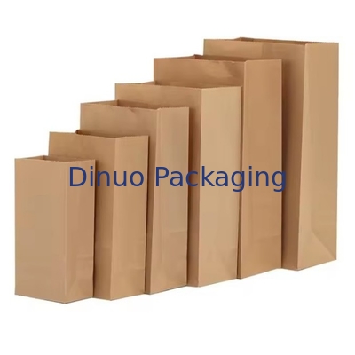 Taille personnalisée Sacs en papier kraft brun jetables pour le pain, les sandwichs et les aliments à fond plat