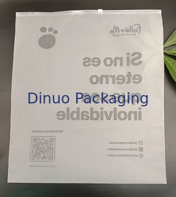 Sac zippé CPE givré double face, étanche à l'eau, à la poussière, avec fermeture sécurisée, logo personnalisé, réutilisable et durable