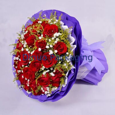 Papeterie à rayures en rouleaux de papier à rayures douces en papier artisanal pour l'emballage de fleurs