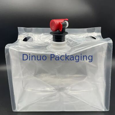 Sac clair dans la boîte avec soupape réutilisable de sécurité alimentaire liquide transparent emballage sac bib pour le stockage de liquide dispensant