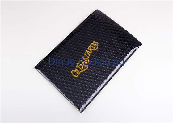 Imperméabilisez les enveloppes métalliques noires imprimées d'expédition, annonces faites sur commande de bulle de 180x165 #CD-DCD