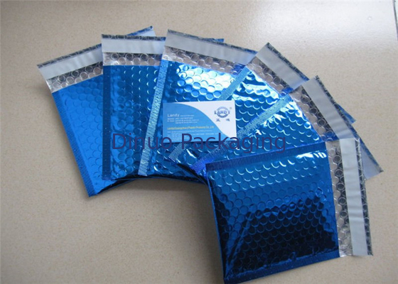 Enveloppes de expédition de bulle décorative métallique bleue pour la compagnie de messager utilisant