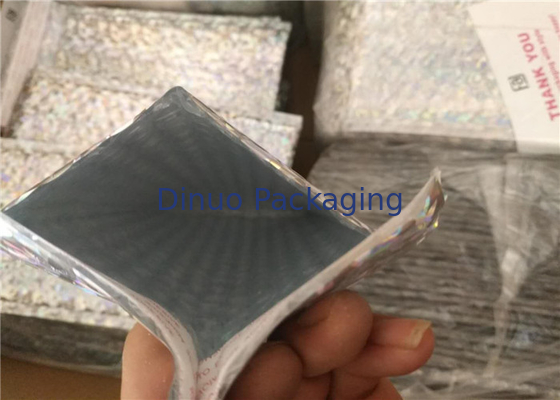 Sac olographe iridescent d'annonce de bulle étanche à l'humidité pour l'emballage exprès