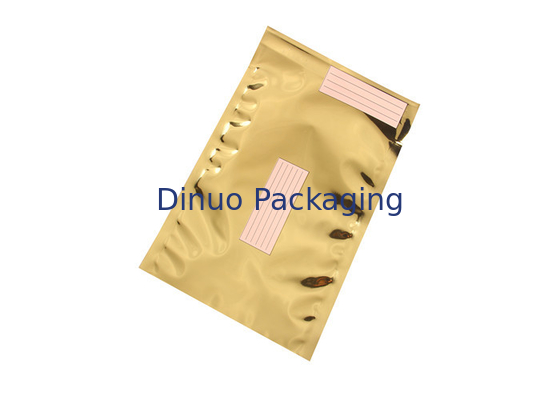 Sacs rescellables de papier d'aluminium de couleur d'or, sachet de papier d'aluminium d'emballage alimentaire