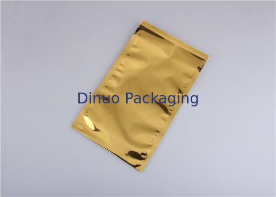 Sacs rescellables de papier d'aluminium de couleur d'or, sachet de papier d'aluminium d'emballage alimentaire