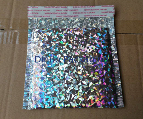 Enveloppes olographes brillantes de bulle, annonces olographes d'emballage exprès poly