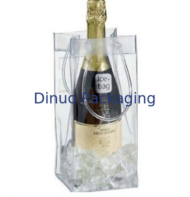 Sacs faits sur commande d'emballage de PVC, sac de glace en plastique clair de refroidisseur pour l'emballage de vin