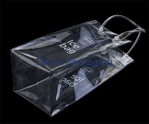 Sacs d'emballage de PVC de poignée de ficelle de sécurité, sacs en plastique réutilisables de refroidisseur de vin