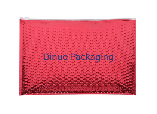 Le rouge Shinny le sac à bulles standard de tirette de paquet de l'aluminium A3 d'annonces métalliques d'enveloppe matelassée