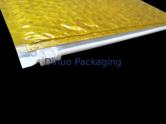 Sac exprès fait sur commande de bulle métallique de papier d'aluminium de tirette de la couleur A4 d'or de Rose de logo et d'impression