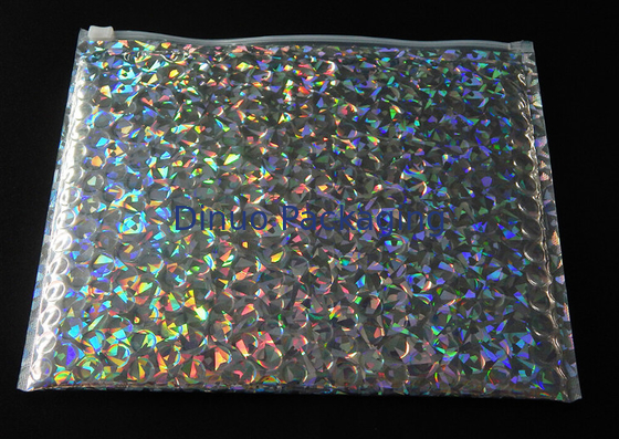 Sac à bulles olographe 250x180mm brillant refermable de tirette de glisseur, bulle pour l'emballage