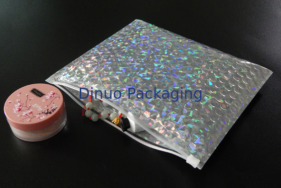 Sac à bulles olographe 250x180mm brillant refermable de tirette de glisseur, bulle pour l'emballage