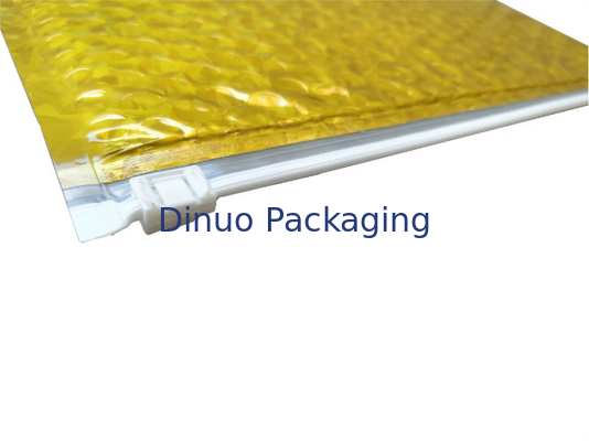 Sac exprès fait sur commande de bulle métallique de papier d'aluminium de tirette de la couleur A4 d'or de Rose de logo et d'impression