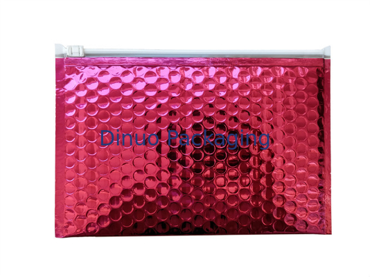 Le rouge Shinny le sac à bulles standard de tirette de paquet de l'aluminium A3 d'annonces métalliques d'enveloppe matelassée