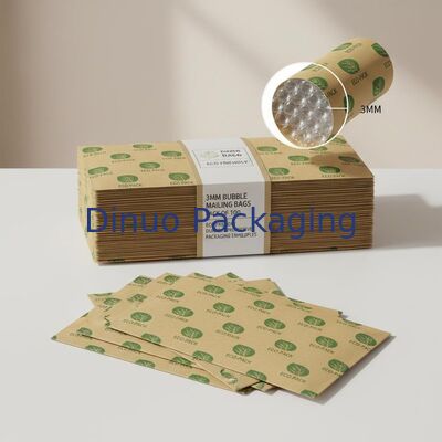 Sacs d'expédition à bulles de 3MM de hauteur, paquet de 100 enveloppes d'emballage de protection durables et écologiques avec Logo personnalisé