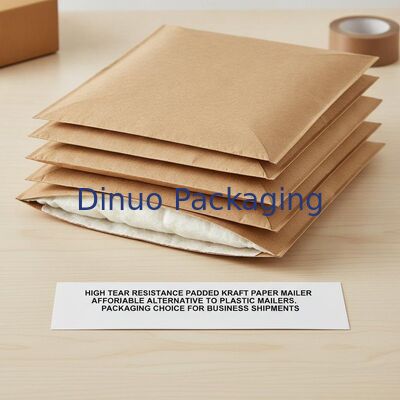 Enveloppe rembourrée en papier kraft à haute résistance à la déchirure Alternative abordable aux enveloppes en plastique Choix d'emballage pour les expéditions professionnelles